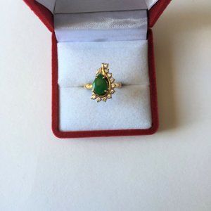14K Solid Yellow Gold Small Teardrop Ring Size 3.5